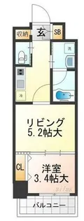 西宮北口プライマリーワン ガーデンテラス【2階】の間取り
