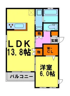 Chieteaulacoda(シアトゥーラコーダ)【201号室】の間取り