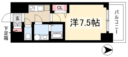 プレサンス桜通ザ・タイムズ【7階】の間取り