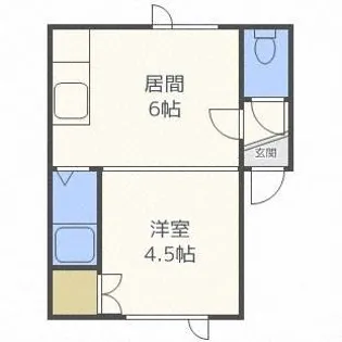 川沿中央ハイツB【1階】の間取り