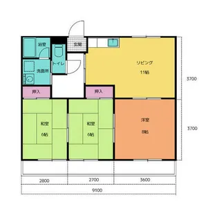 リバータウン蔵前【104号室】の間取り