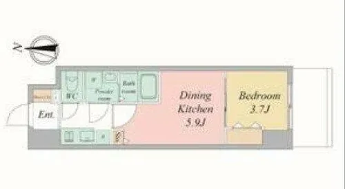 エスリードレジデンス大阪谷町ザ・マークス【5階】の間取り