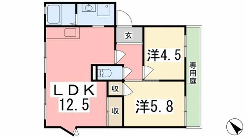 ネオハイツ・ロッキーA【1階】の間取り