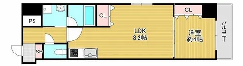 南堀江プライマリーワン【7階】の間取り