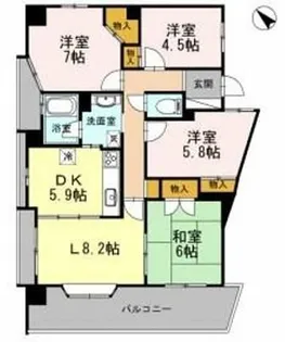 カスタリア阿倍野【8階】の間取り