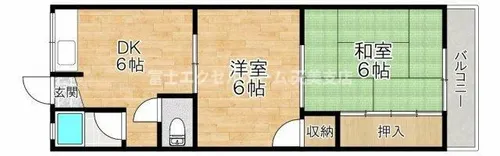 2DKの間取り画像