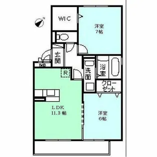 サンライトコート【101号室】の間取り