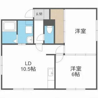 ポプラD棟【101号室】の間取り