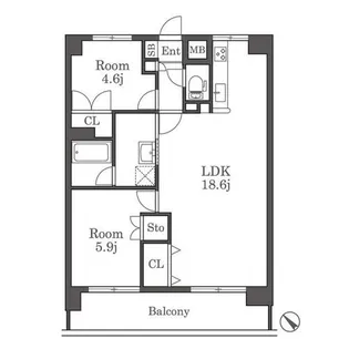ベルエール大橋【303号室】の間取り