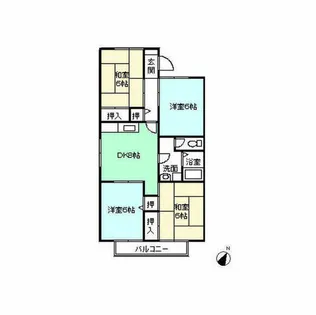 ルミエール島間B棟【102号室】の間取り
