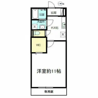キャッスルコートウシダA棟【105号室】の間取り
