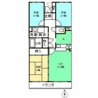 コフレヴェール【302号室】の間取り
