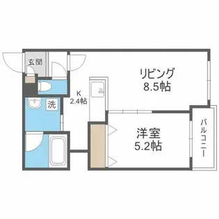 カカオ円山【5階】の間取り