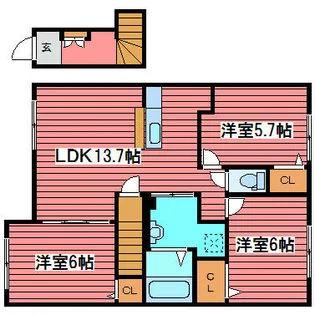 エスポワール月寒東【2階】の間取り