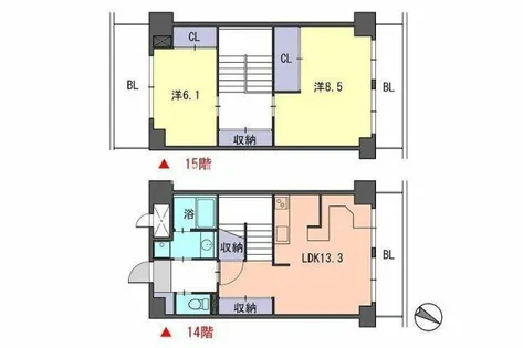 レジデンス住吉【14階】の間取り