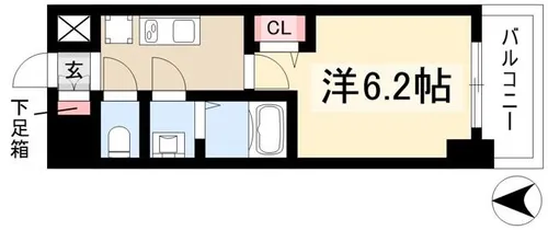 ディアレイシャス名駅WEST【7階】の間取り