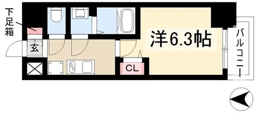 ディアレイシャス名駅WEST【906号室】の間取り