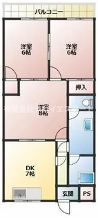 グランコート滝野【3階】の間取り