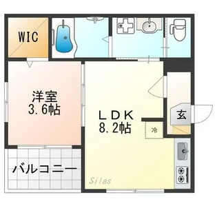 ハーモニーテラス納所町【2階】の間取り