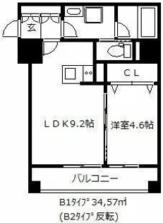 ビータコモダ博多【8階】の間取り