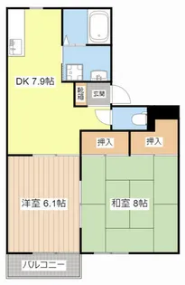 ジュネス山本【2階】の間取り