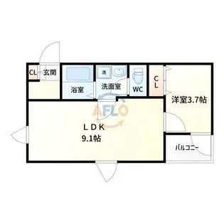 リブレメゾン江坂Ⅰ【1階】の間取り