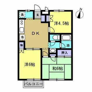 ドミールたかねB棟【1階】の間取り