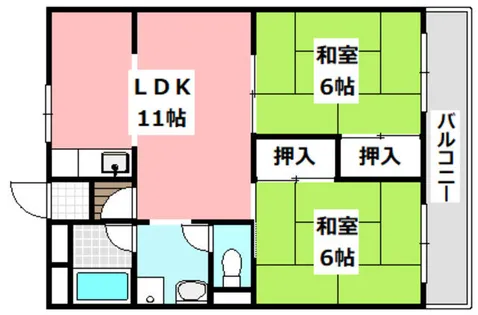 第2三宅コーポ【302号室】の間取り