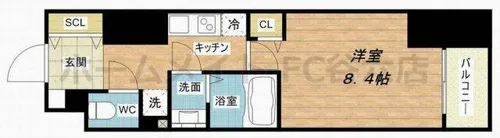 プレサンス北浜レガーロ【6階】の間取り