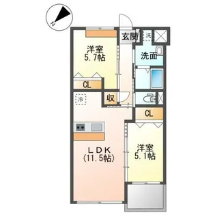 Prestige del 西海岸【3階】の間取り