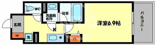 クローバー・ビュー上本町【9階】の間取り