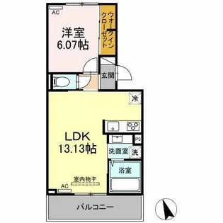 クレイン【202号室】の間取り