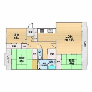 花園マンション【2階】の間取り
