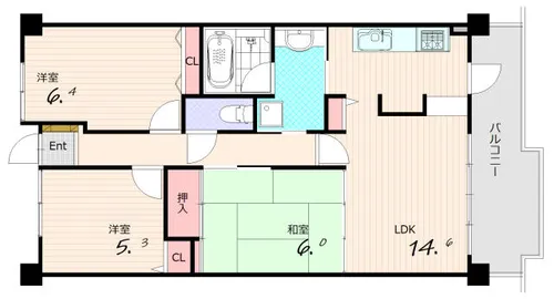 兵庫県神戸市須磨区多井畑南町【マンション】の間取り
