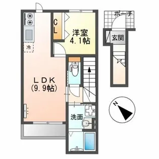 テレザート北山【2階】の間取り