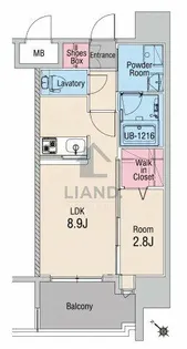 エンクレスト博多LIBERTY【605号室】の間取り