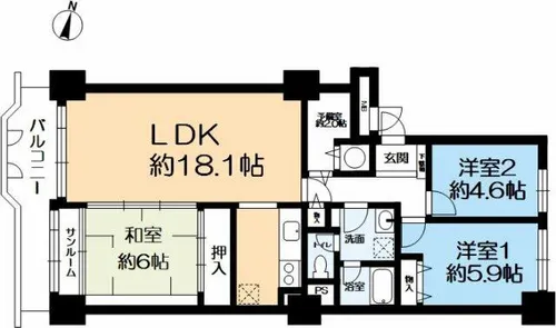 ポートピアプラザD棟【7階】の間取り