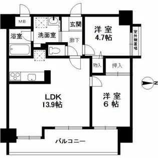 エスリード六甲【3階】の間取り