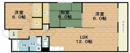 サングリュックコート【3階】の間取り