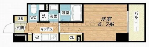 セレニテ心斎橋グランデ【7階】の間取り