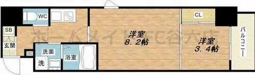 CAVANA本町【8階】の間取り