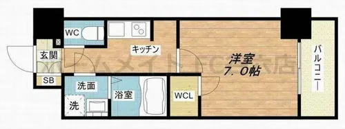 La Douceur西天満【8階】の間取り
