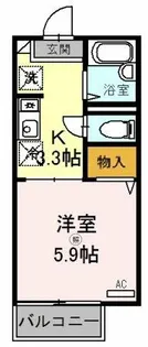 ハイツ子午線【1階】の間取り