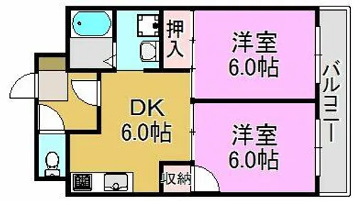 坂田マンション【1階】の間取り
