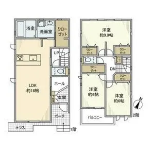 愛知県名古屋市天白区植田山4丁目【一戸建】の間取り