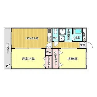 茶山プレイスマンション【402号室】の間取り