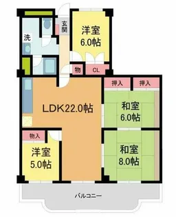 逆瀬川グリーンハイツB棟【309号室】の間取り