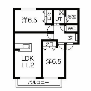 サン・メゾン山北【102号室】の間取り