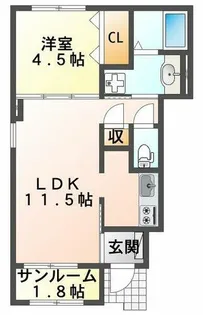 パルファン南落合02【1階】の間取り