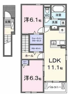 メゾンドアポロン【2階】の間取り